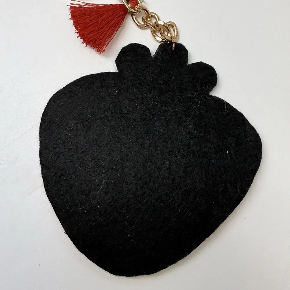Treasure Felt Backing Sead Bead Beaded Stawberry Key Chain Bag Charm New